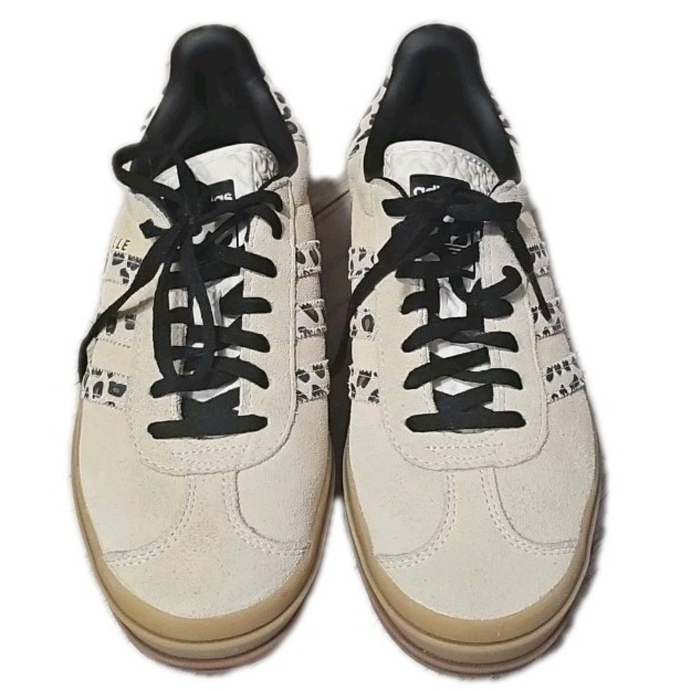 Adidas Gazelle Women‎ Beige Leopard Print Suede Low Top Sneakers Size 7